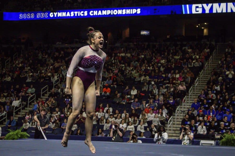Gladieux earns title in gymnastics’ second-place conference finish