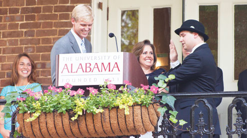 Matt Calderone, the 100th student government association President, is sworn in at the inaugural ceremony at the Gorgas house Tuesday evening./CW|Megan Smith