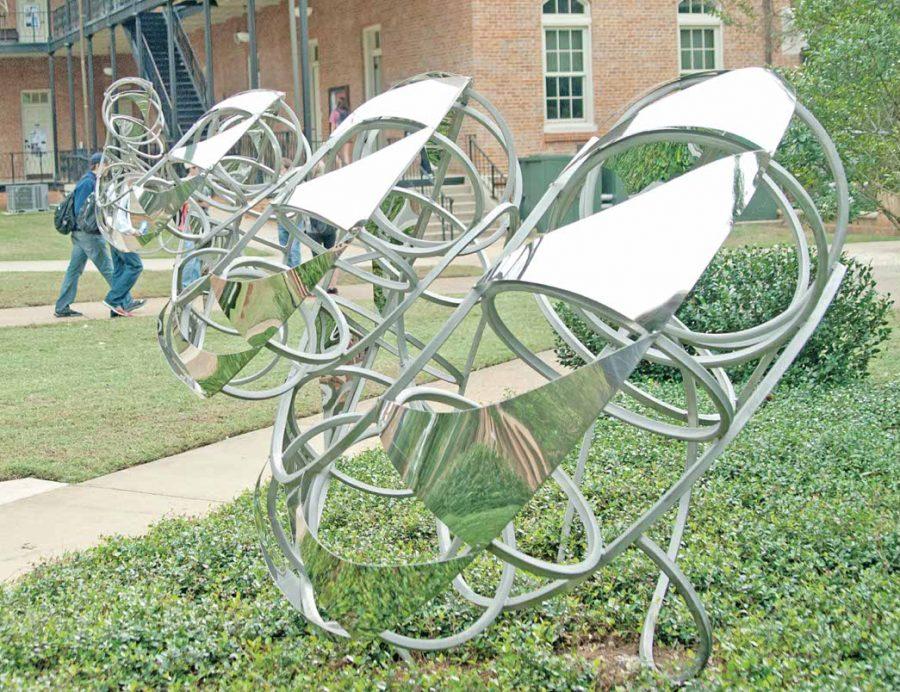 Art, science become intertwined in Woods Quad sculpture