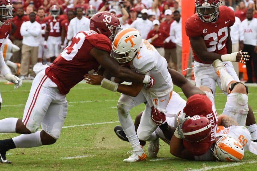 Pressure is key in Alabama defenses dominating performance against Tennessee