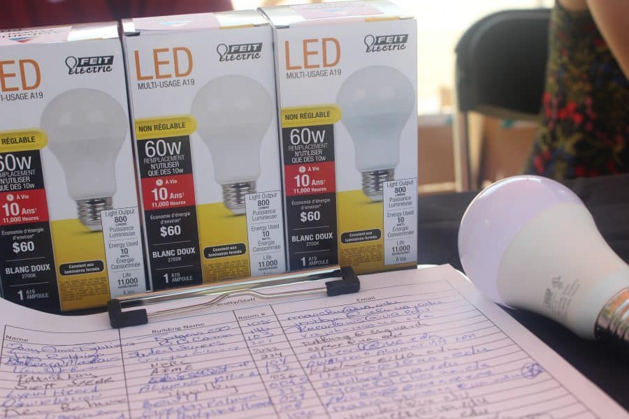 Students take opportunity to receive energy efficient light bulbs