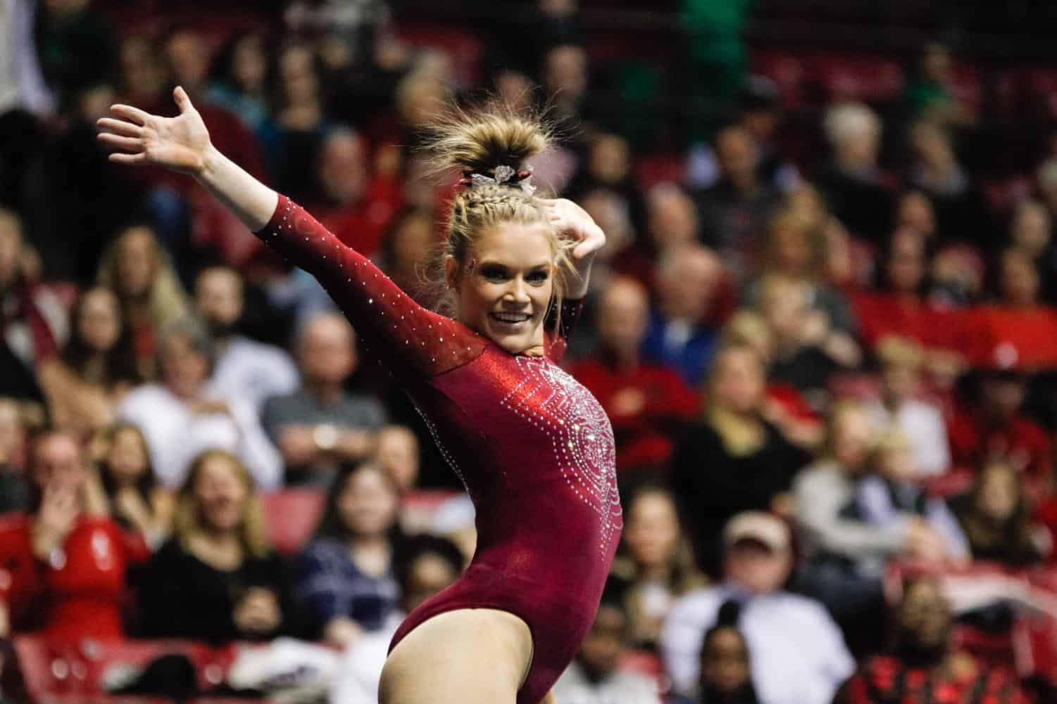 Dominant floor routines push gymnastics win over Kentucky - The Crimson ...