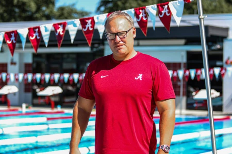 Coley Stickels is entering his first year as head coach of the Alabama swimming and diving team. CW/ Hannah Saad 