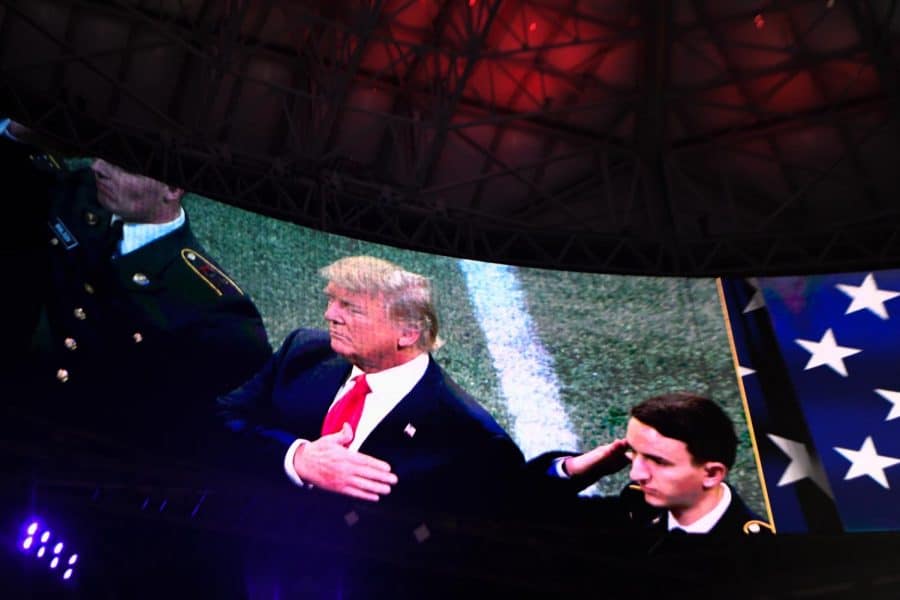 President+Donald+Trump+attended+the+2017+National+Championship+game+in+Atlanta%2C+where+Alabama+faced+off+against+Georgia.+CW+%2F+Hannah+Saad