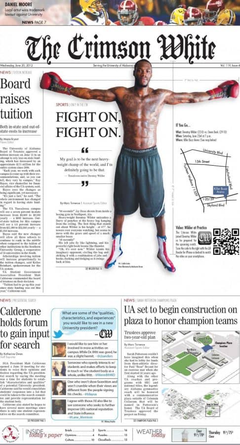 This 2012 CW cover story about boxer Deontay Wilder won a national award. (CW file)
