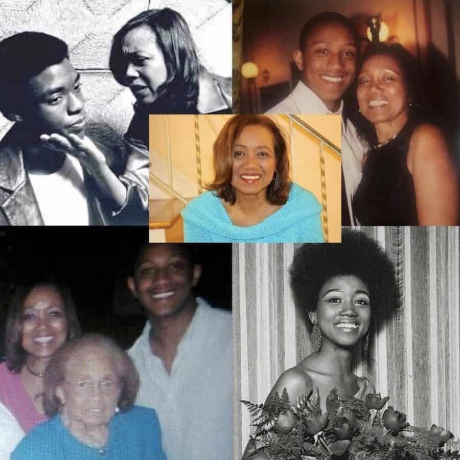 In the upper left, Chadwick Boseman performs opposite Dianne Kirksey-Floyd in a 2002 production of Urban Transition: Loose Blossoms. In the upper right, Kirksey-Floyd is pictured with her son, Malcolm-Wiley Floyd.
In the bottom left, Dianne poses with her son and her mother, Gladys Moore Kirksey. Photos courtesy of the Kirksey family.