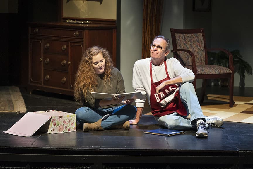From Left: Sarah Kathryn Bonds and Gary Wise in Theatre Tuscaloosas production of Love & Cheese Toast by Cooper Shattuck. Photo by Porfirio Solorzano.