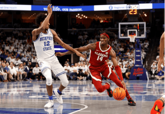 Alabama falls to Memphis on the road Tuesday night