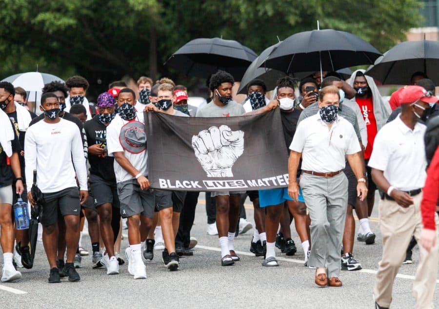 Hundreds of UA student-athletes protested police brutality on Aug. 31, 2020.