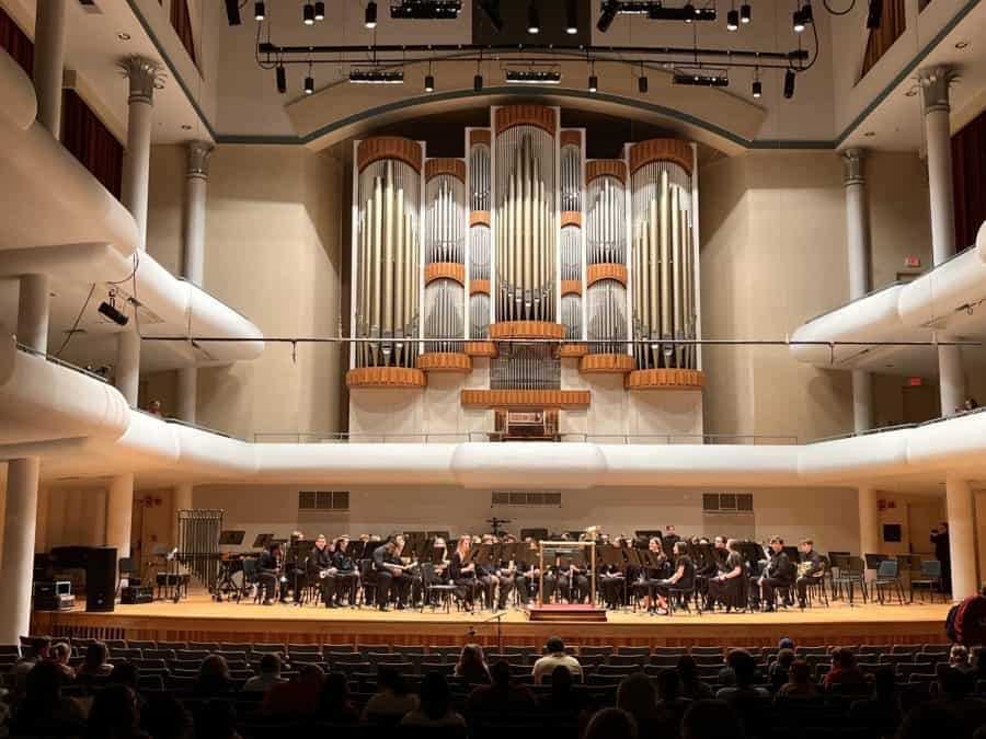 University Band and Concert Band prepare for final performance of semester