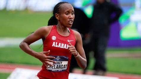 Mercy Chelangat runs at the NCAA Track and Field Championships in Eugene, Oregon.