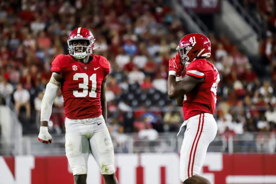 Alabama+linebackers+Will+Anderson+Jr.+%2831%29+and+Chris+Braswell+%2841%29+celebrate+after+a+play+in+the+Crimson+Tides+55-3+win+over+the+Vanderbilt+Commodores+on+Sept.+24+at+Bryant-Denny+Stadium+in+Tuscaloosa%2C+Ala.