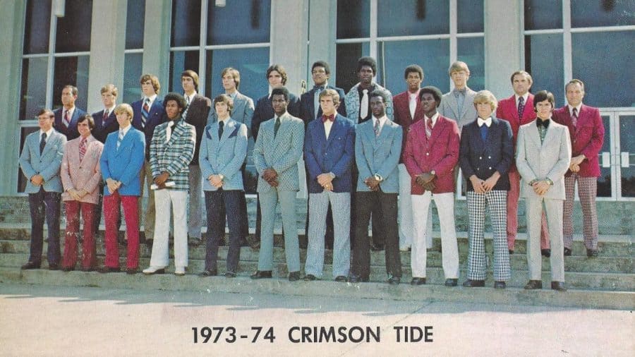 The 1973-74 Alabama mens basketball team photo.