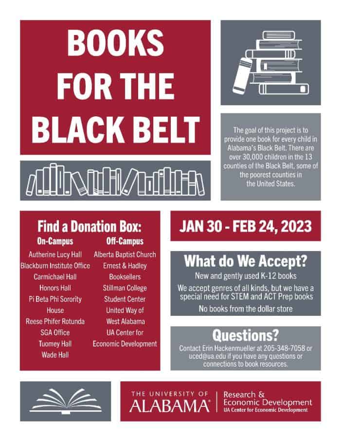 UACED’s annual book drive to benefit K-12 children in Black Belt counties