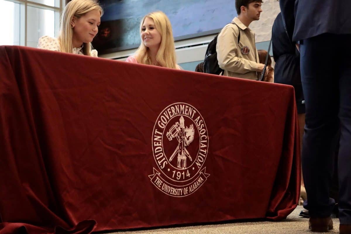 Student Government Association table at the SGA forum on Feb. 26, 2023