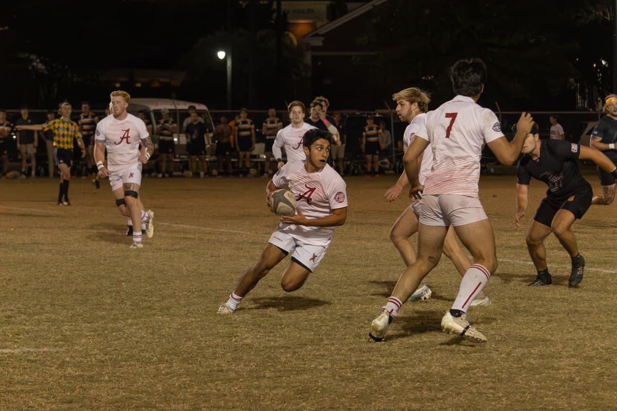Rugby players during a game against Tennessee on Oct 20 in Tuscaloosa, Ala.