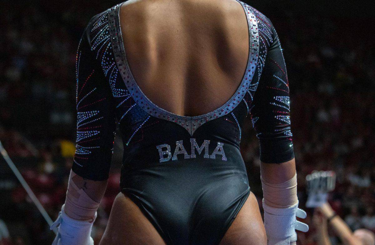 The Alabama gymnastics team wore the blackout leotard against Kentucky.