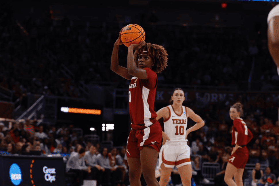 Alabama Guard Loyal McQueen (0) shoots a free throw at Moody Center in Austin, TX during the Second Round of the NCAA Womens Basketball Tournament on Sunday, Mar 24, 2024.