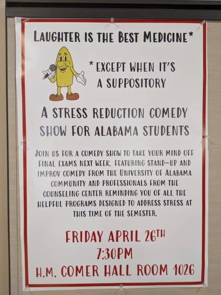 UA professors organize stress-relief comedy show
