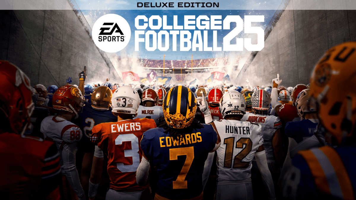 The cover for the deluxe edition of the game features Jalen Milroe in the background.