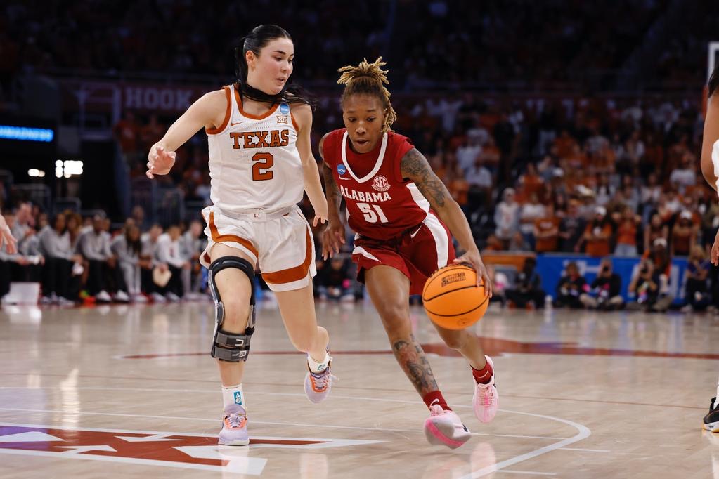 Alabama Guard DelJanae Burger Williams (51) in action against Texas at Moody Center in Austin, TX during the Second Round of the NCAA Womens Basketball Tournament on Sunday, March 24, 2024.