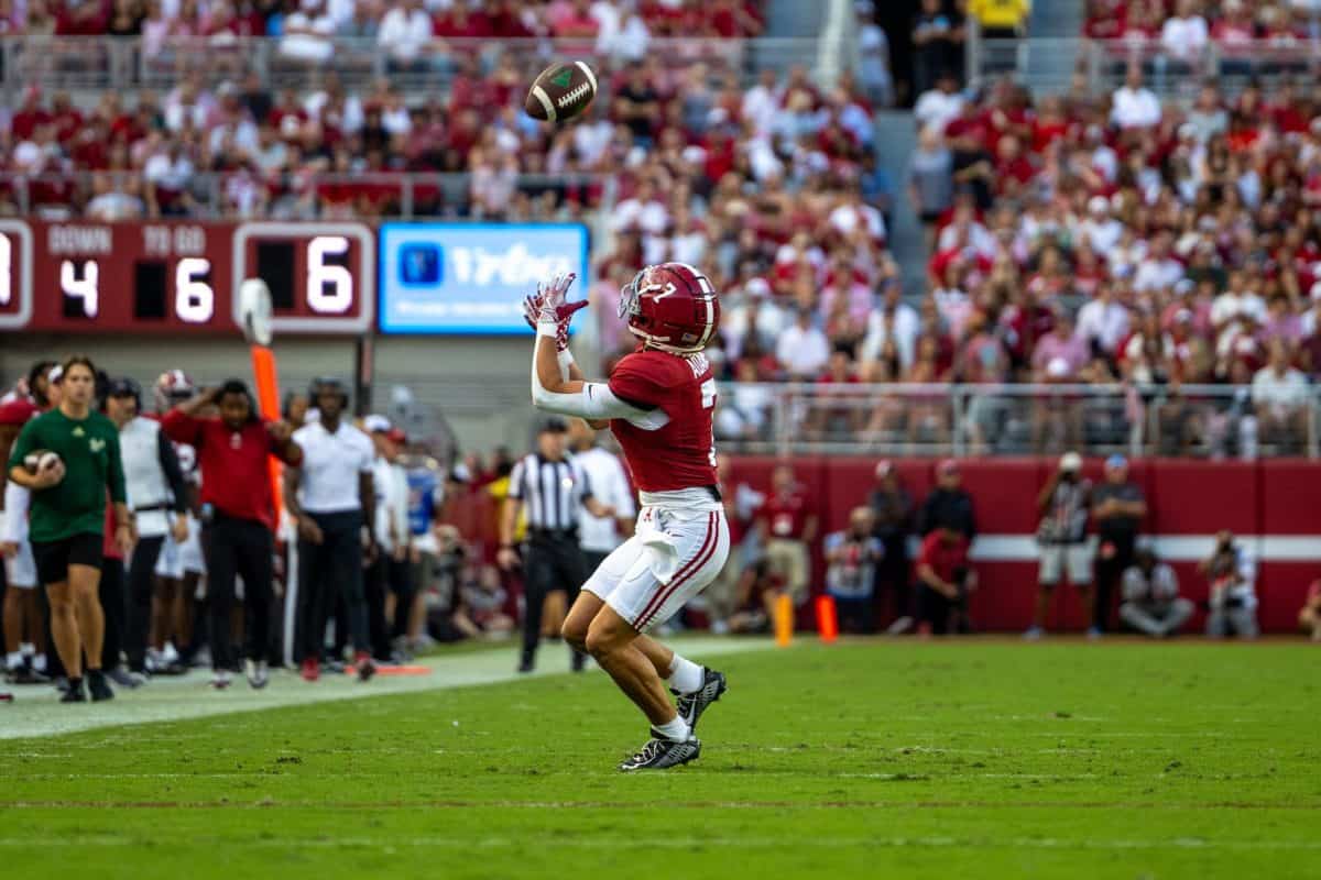 Wide Receiver Cole Adams (#7) during the Alabama vs South Florida game on Sept. 7.