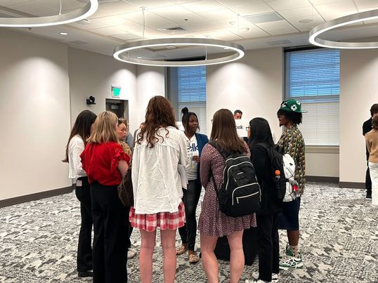 Students gather at career fair for fashion students.