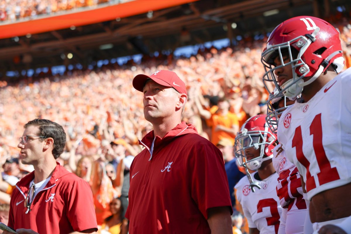 Alabama head Coach Kalen DeBoer prepares to play Tennessee on Oct. 21, 2024. 