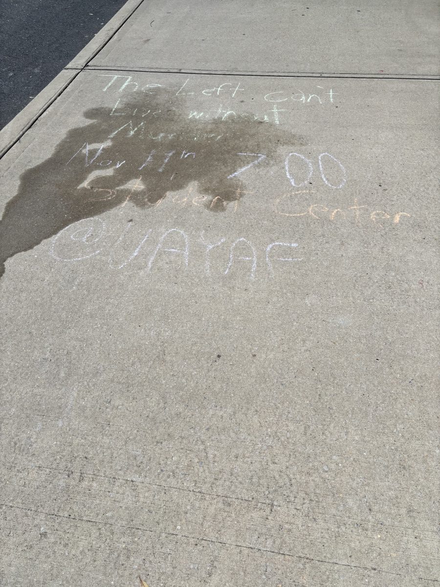 Chalking done by YAF to promote an event.