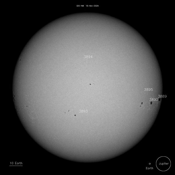 Sun spots are observed on the sun.