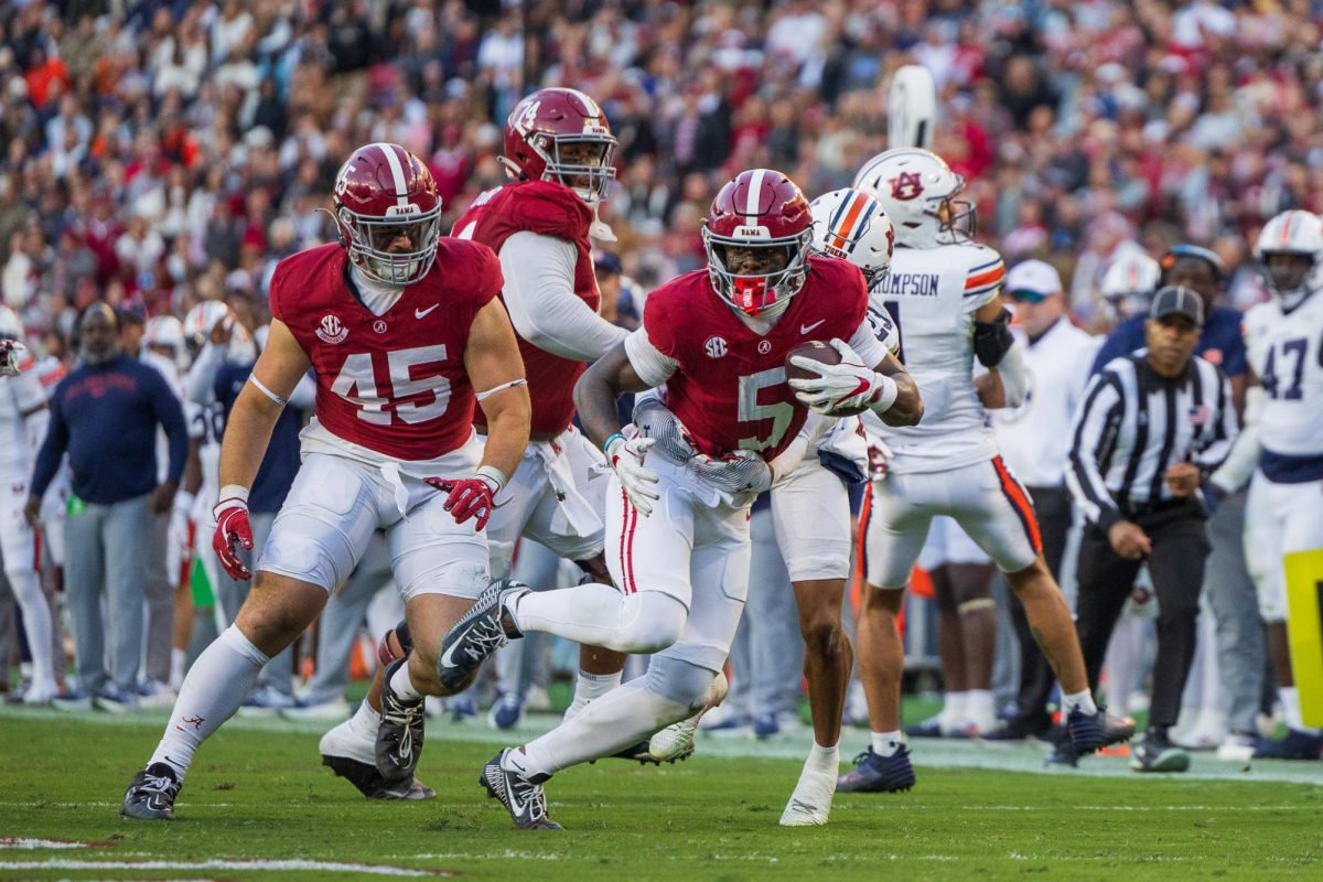 Wide receiver Germie Bernard (#5) in Alabama's game against Auburn on Nov. 30.