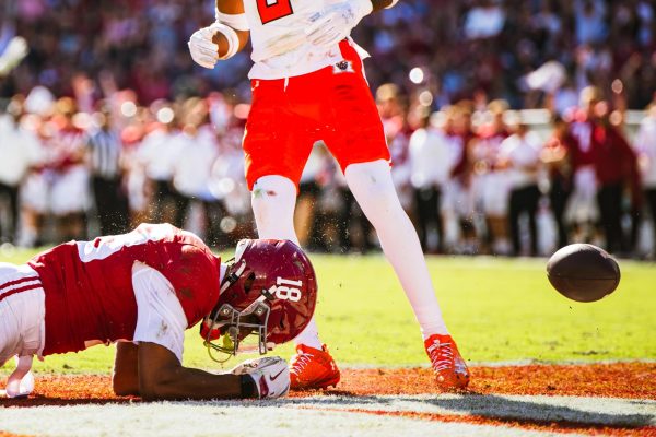 Alabama wide receiver Caleb Odom after missing a pass against Mercer on Nov. 16.