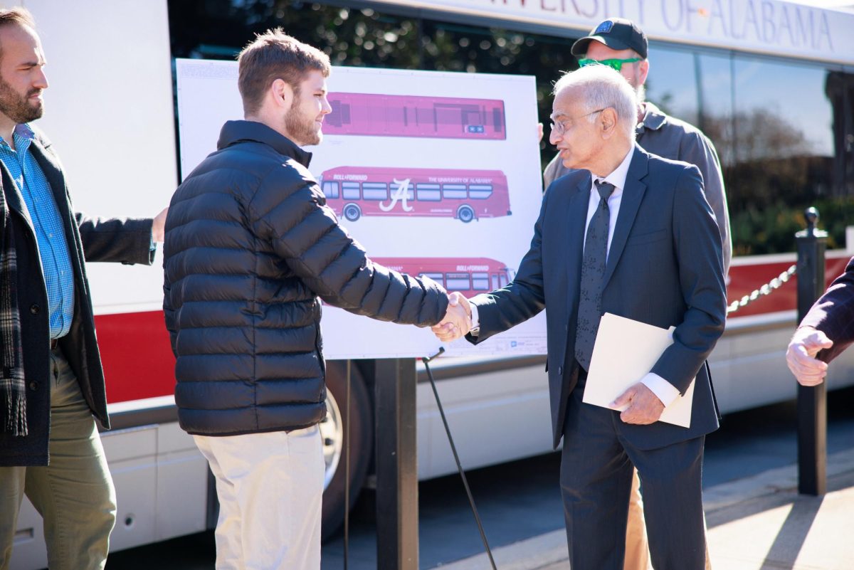 The University's new electric buses will be wrapped with a design created by senior Jake O’Reilly.