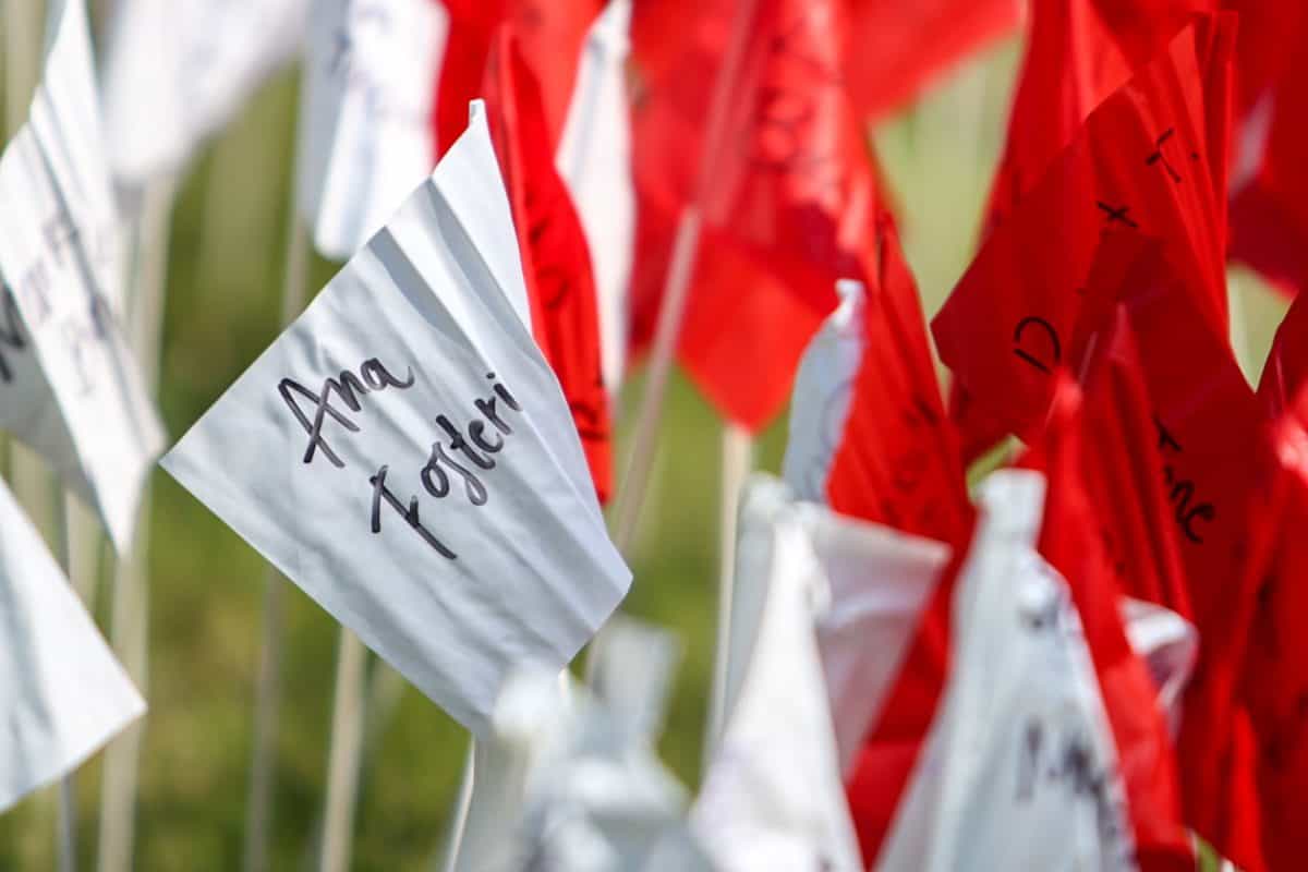 UA Circle K set up a memorial at the Crimson Promenade.
