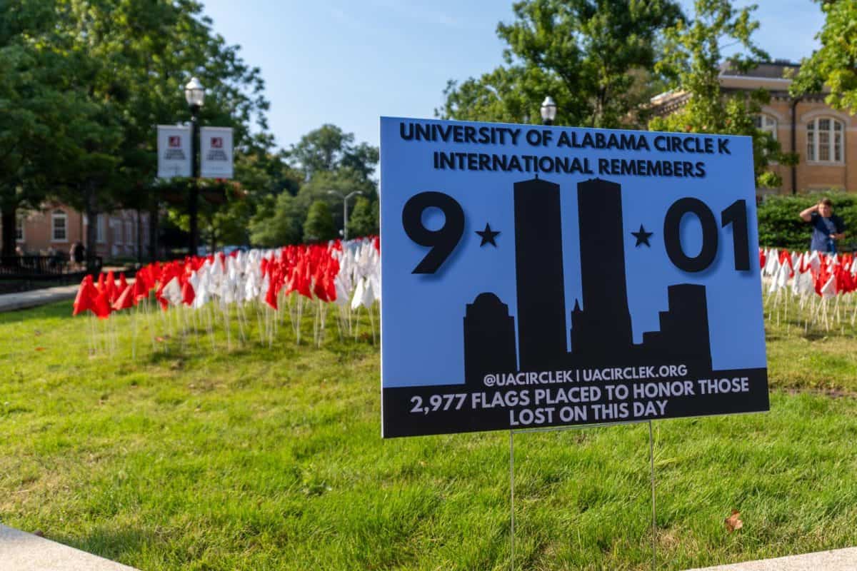 UA Circle K set up a memorial at the Crimson Promenade.