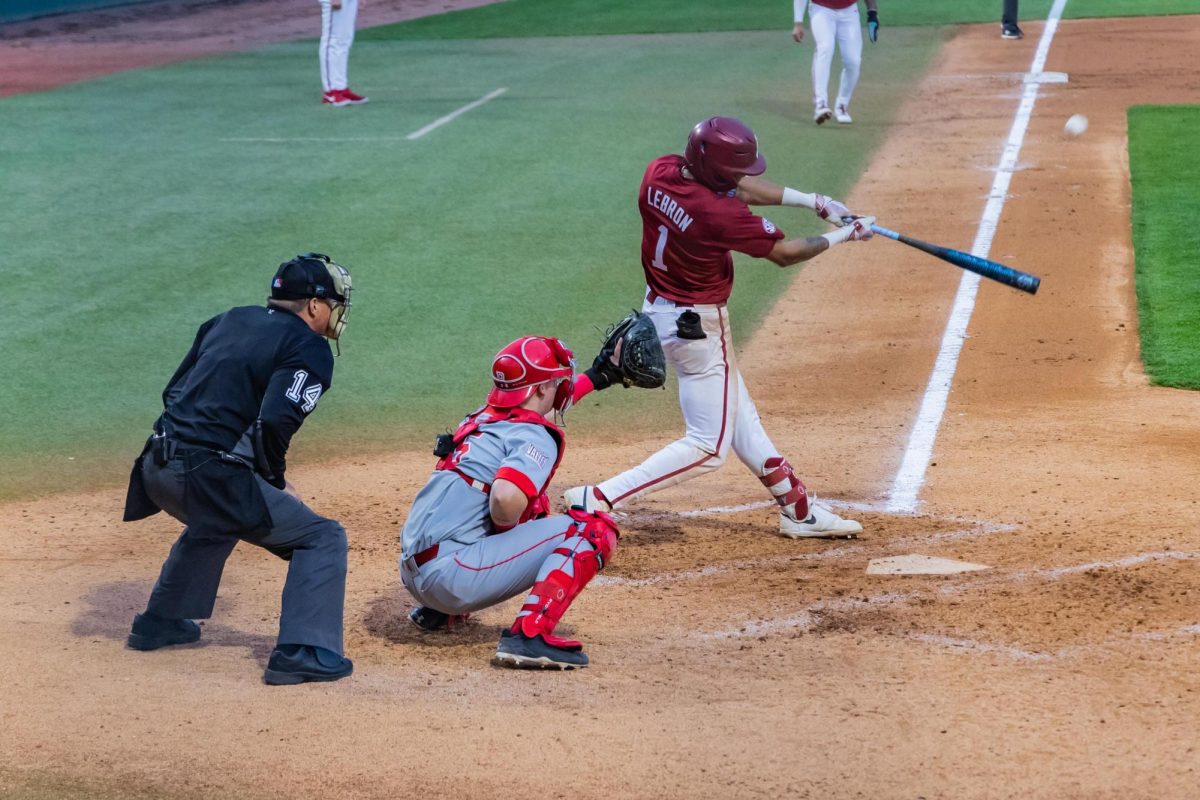 Alabama infielder Justin Lebron plays against Bradley on Feb 14, 2025. 