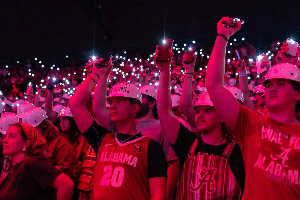 The student section cheers during the Alabama men's basketball game versus Purdue on Nov. 13, 2025, at Coleman Coliseum.