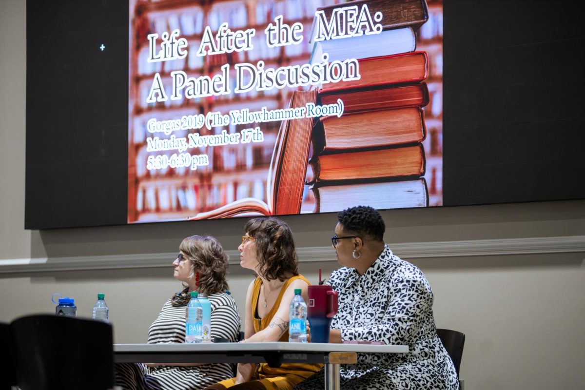 Three former Alabama MFA students were featured in the Department of Creative Writing’s “Life after the MFA” event at the Gorgas Yellowhammer Room on Nov. 17 and 18.