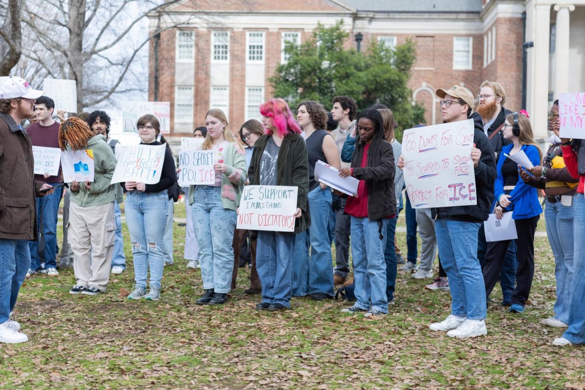 Alabama students gathered on campus to protest against ICE. 