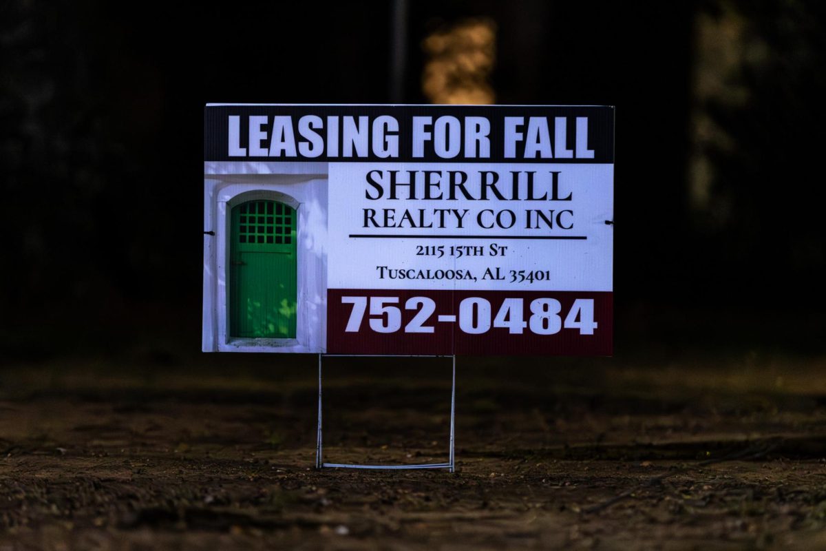 A leasing sign was photographed on Feb. 23, 2026. 