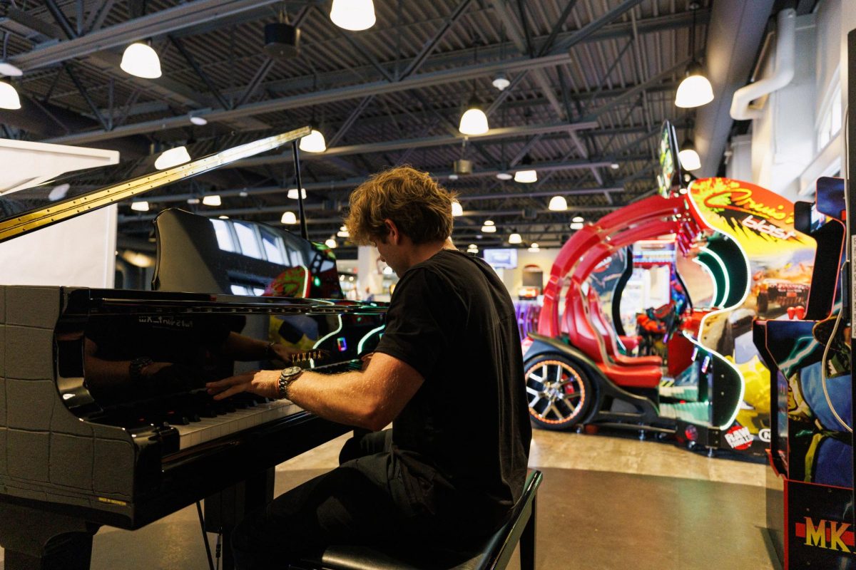 A student plays piano at Social Bites on Sep. 18, 2025.