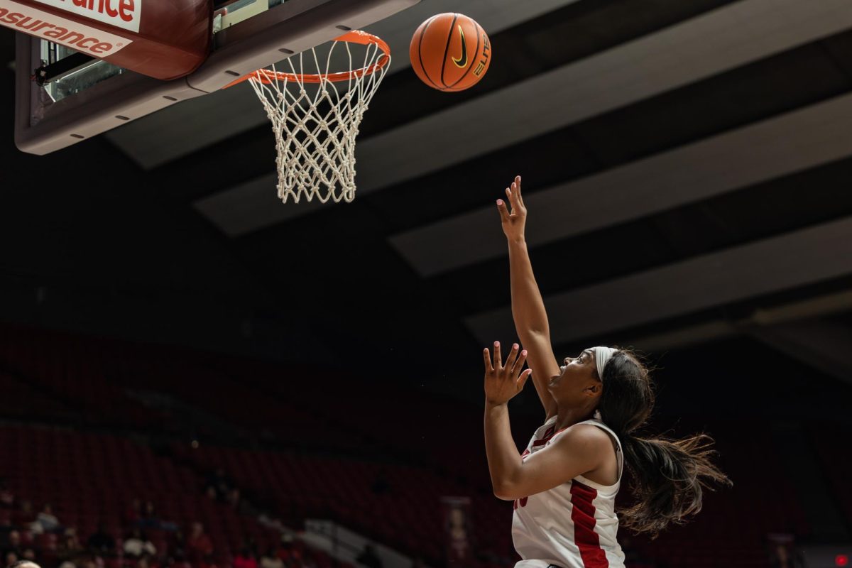 Alabama guard Jessica Timmons (#23) attempts a layup against Texas on March 1, 2026, in Coleman Coliseum.