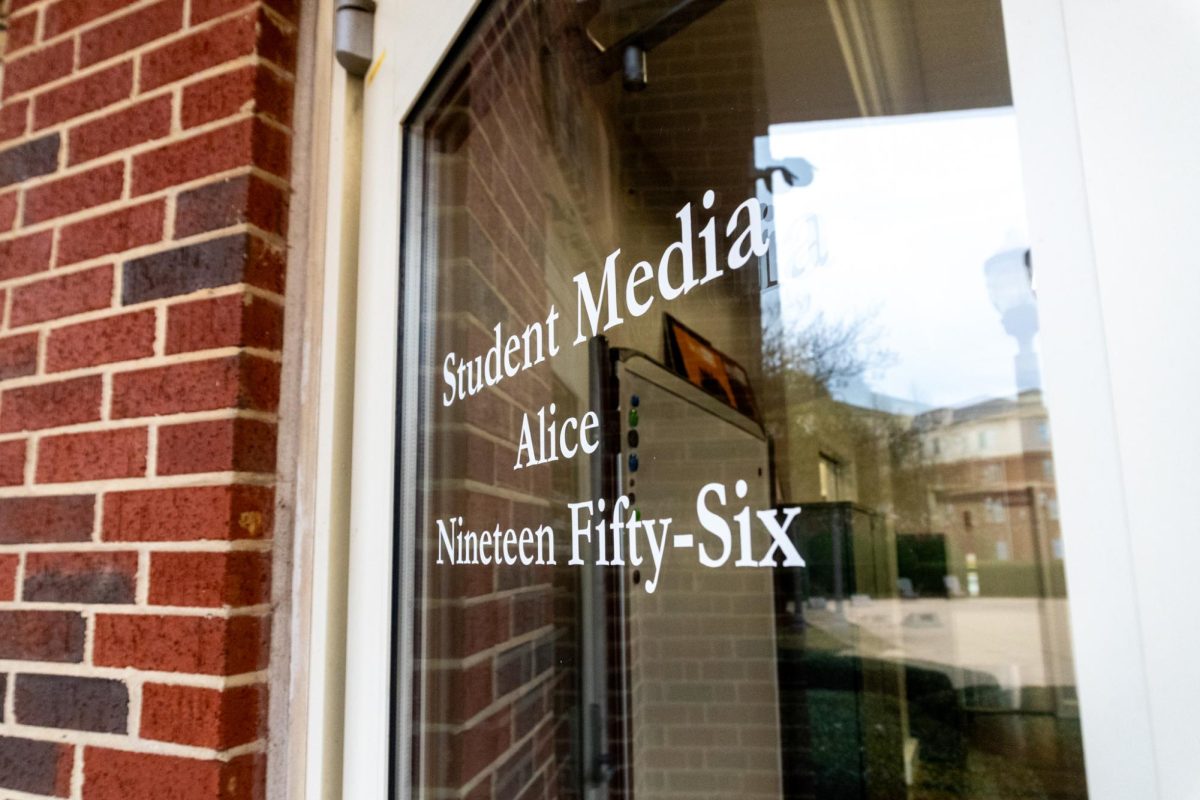 The door to the Alice and Nineteen Fifty-Six offices at the Office of Student Media, photographed on Dec. 3, 2025.