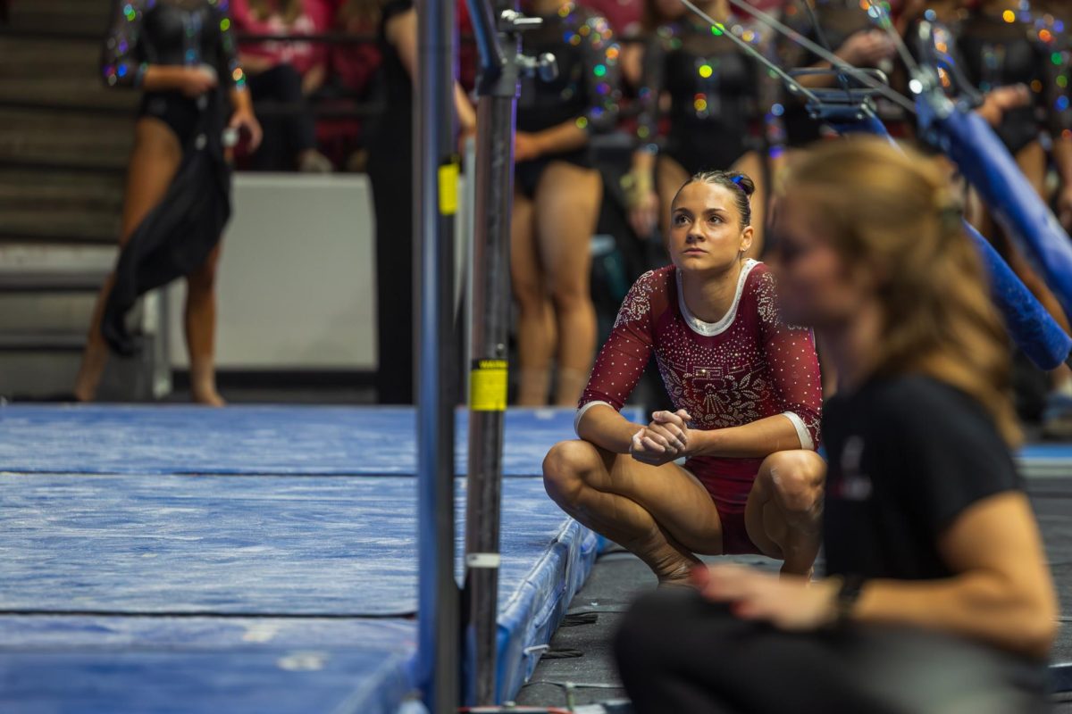 Alabama gymnast Gabby Gladieux competes during the meet versus Kentucky on March 6, 2026. 