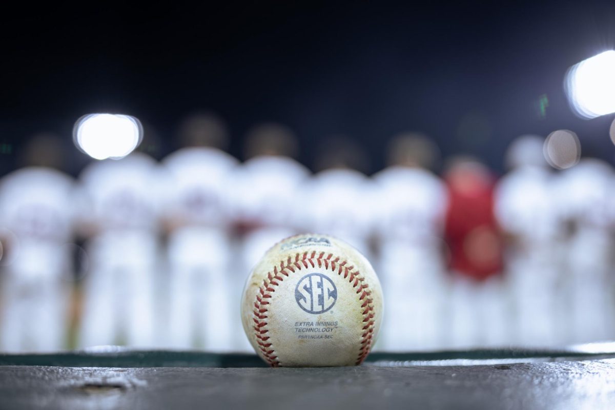 An SEC baseball photographed on March 6, 2026.