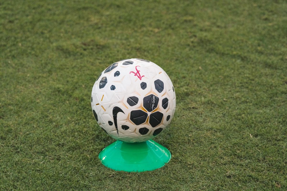 A soccer ball with the Script A, photographed on Aug. 29, 2025.